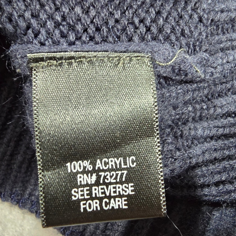 Croft & Barrow Mens XL Navy Blue Cardigan Sweater Cable Knit V-Neck Button Front - Picture 6 of 8